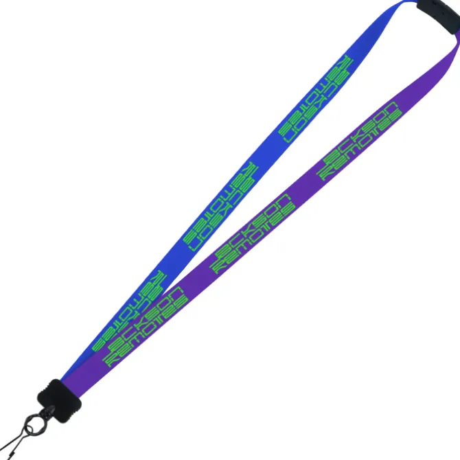 Two-Tone Smooth Nylon Lanyard - 7/8 inches - 36 inches - Metal Swivel Snap Hook