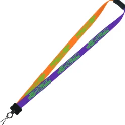 Two-Tone Smooth Nylon Lanyard - 7/8 inches - 36 inches - Metal Swivel Snap Hook