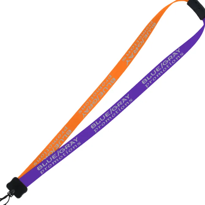 Two-Tone Smooth Nylon Lanyard - 7/8 inches - 36 inches - Plastic Swivel Snap Hook