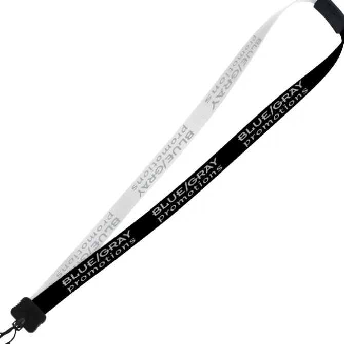 Two-Tone Smooth Nylon Lanyard - 7/8 inches - 36 inches - Plastic Swivel Snap Hook