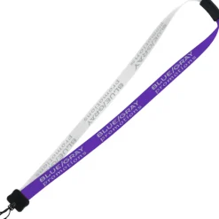 Two-Tone Smooth Nylon Lanyard - 7/8 inches - 36 inches - Plastic Swivel Snap Hook
