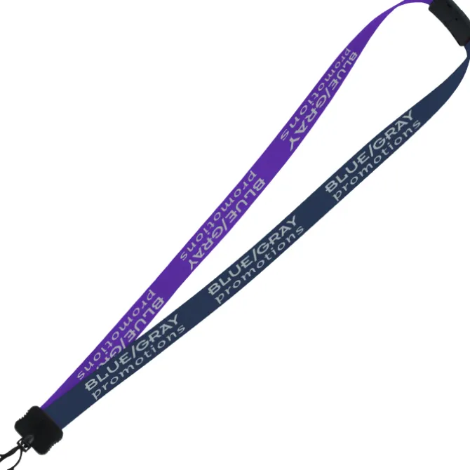 Two-Tone Smooth Nylon Lanyard - 7/8 inches - 36 inches - Plastic Swivel Snap Hook