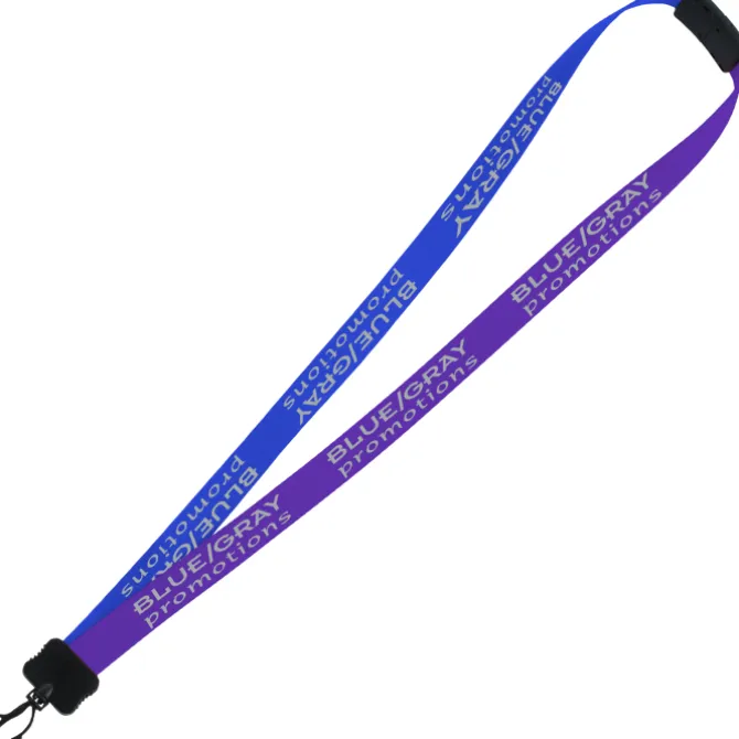 Two-Tone Smooth Nylon Lanyard - 7/8 inches - 36 inches - Plastic Swivel Snap Hook