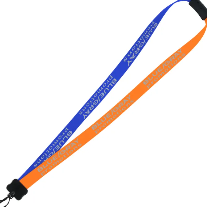 Two-Tone Smooth Nylon Lanyard - 7/8 inches - 36 inches - Plastic Swivel Snap Hook