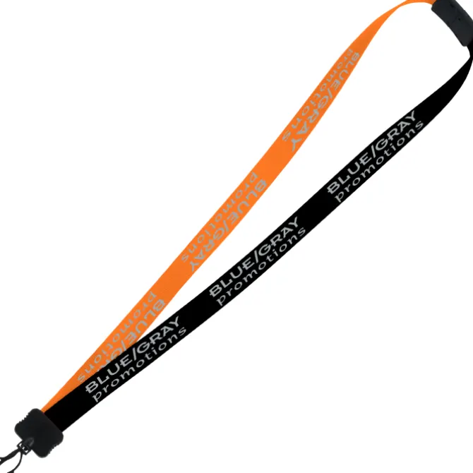 Two-Tone Smooth Nylon Lanyard - 7/8 inches - 36 inches - Plastic Swivel Snap Hook