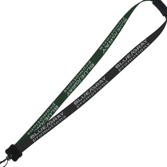 Two-Tone Smooth Nylon Lanyard - 7/8 inches - 36 inches - Plastic Swivel Snap Hook