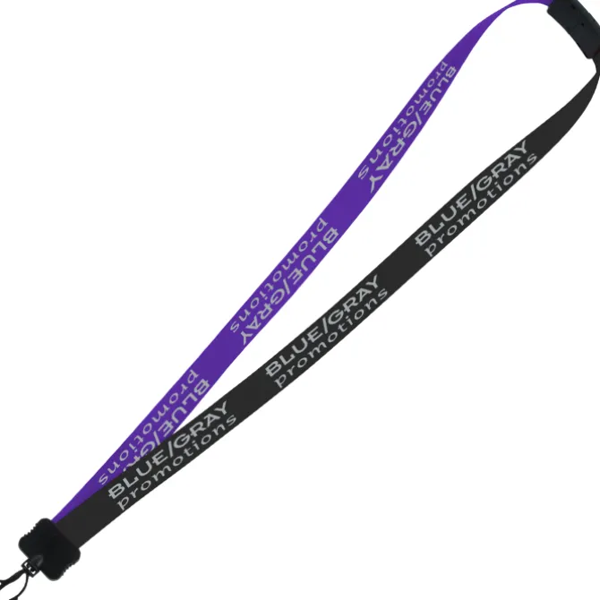 Two-Tone Smooth Nylon Lanyard - 7/8 inches - 36 inches - Plastic Swivel Snap Hook
