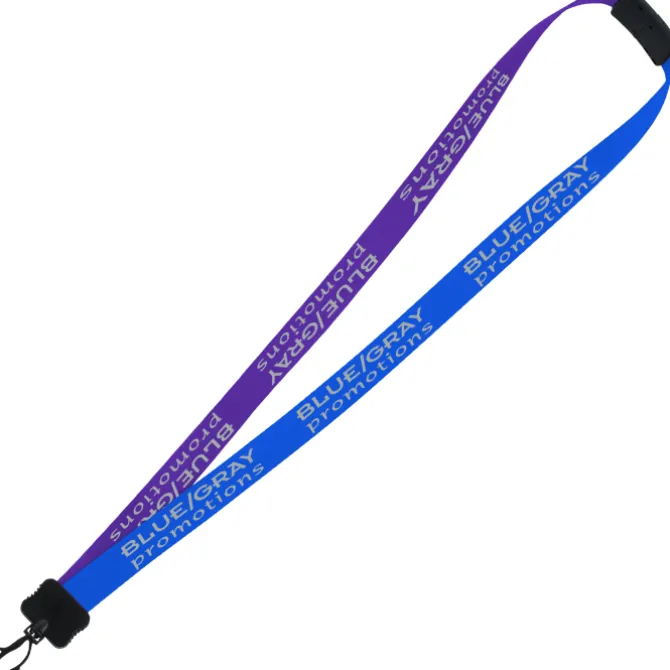Two-Tone Smooth Nylon Lanyard - 7/8 inches - 36 inches - Plastic Swivel Snap Hook