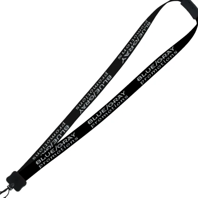 Two-Tone Smooth Nylon Lanyard - 7/8 inches - 36 inches - Plastic Swivel Snap Hook
