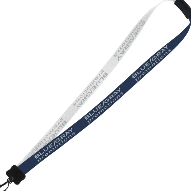 Two-Tone Smooth Nylon Lanyard - 7/8 inches - 36 inches - Plastic Swivel Snap Hook