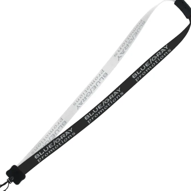 Two-Tone Smooth Nylon Lanyard - 7/8 inches - 36 inches - Plastic Swivel Snap Hook