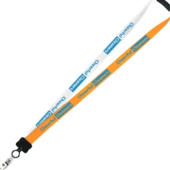 Two-Tone Smooth Nylon Lanyard - 7/8 inches - 36 inches - Snap with Metal Bulldog Clip