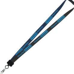 Two-Tone Smooth Nylon Lanyard - 7/8 inches - 36 inches - Snap with Metal Bulldog Clip