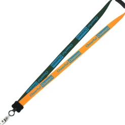 Two-Tone Smooth Nylon Lanyard - 7/8 inches - 36 inches - Snap with Metal Bulldog Clip