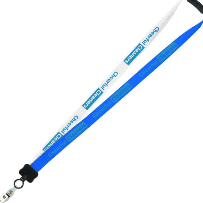 Two-Tone Smooth Nylon Lanyard - 7/8 inches - 36 inches - Snap with Metal Bulldog Clip