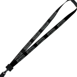 Two-Tone Smooth Nylon Lanyard - 7/8 inches - 36 inches - Large Metal Bulldog Clip