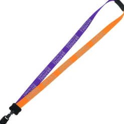 Two-Tone Smooth Nylon Lanyard - 7/8 inches - 36 inches - Large Metal Bulldog Clip