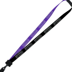 Two-Tone Smooth Nylon Lanyard - 7/8 inches - 36 inches - Large Metal Bulldog Clip