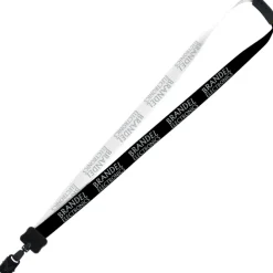 Two-Tone Smooth Nylon Lanyard - 7/8 inches - 36 inches - Large Metal Bulldog Clip