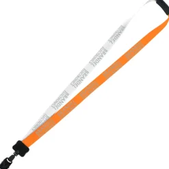 Two-Tone Smooth Nylon Lanyard - 7/8 inches - 36 inches - Large Metal Bulldog Clip