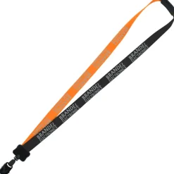 Two-Tone Smooth Nylon Lanyard - 7/8 inches - 36 inches - Large Metal Bulldog Clip