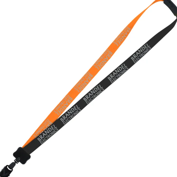 Two-Tone Smooth Nylon Lanyard - 7/8 inches - 36 inches - Large Metal Bulldog Clip