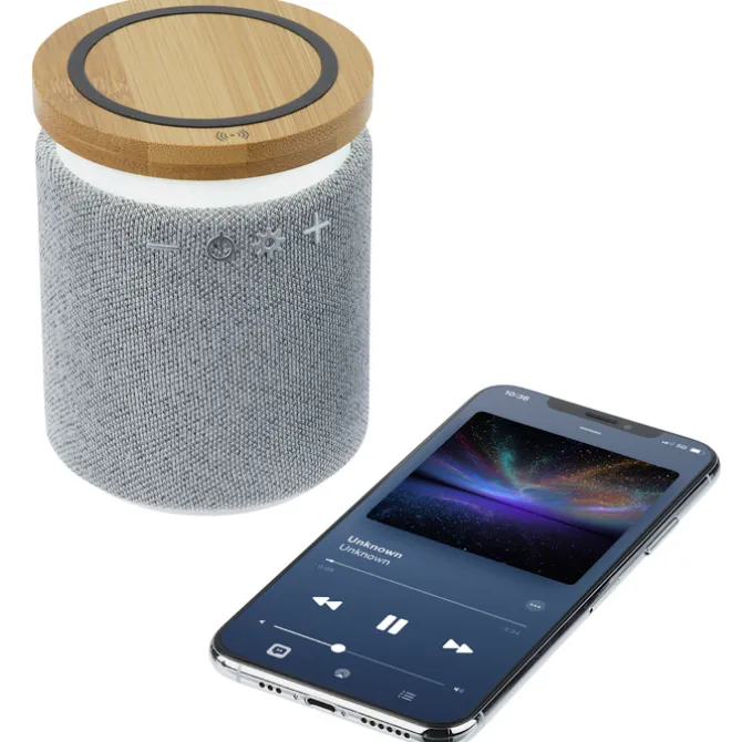 Ultra Sound Speaker with 10W Bamboo Wireless Charger