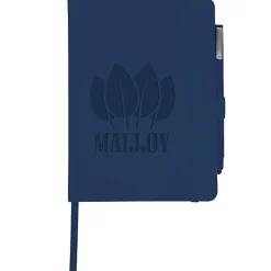 Vienna Satin Touch Hard Cover Notebook with Pen - Debossed