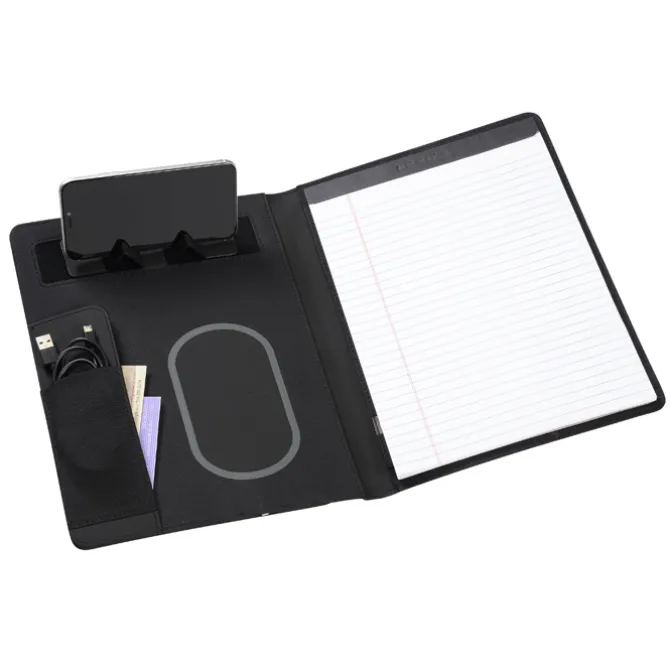 Vienna Satin Touch Wireless Charging Padfolio