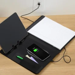 Vienna Satin Touch Wireless Charging Padfolio