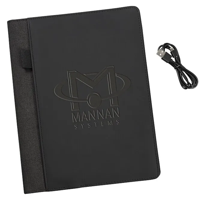 Vienna Satin Touch Wireless Charging Padfolio