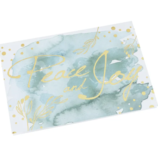 Watercolor Peace and Joy Greeting Card