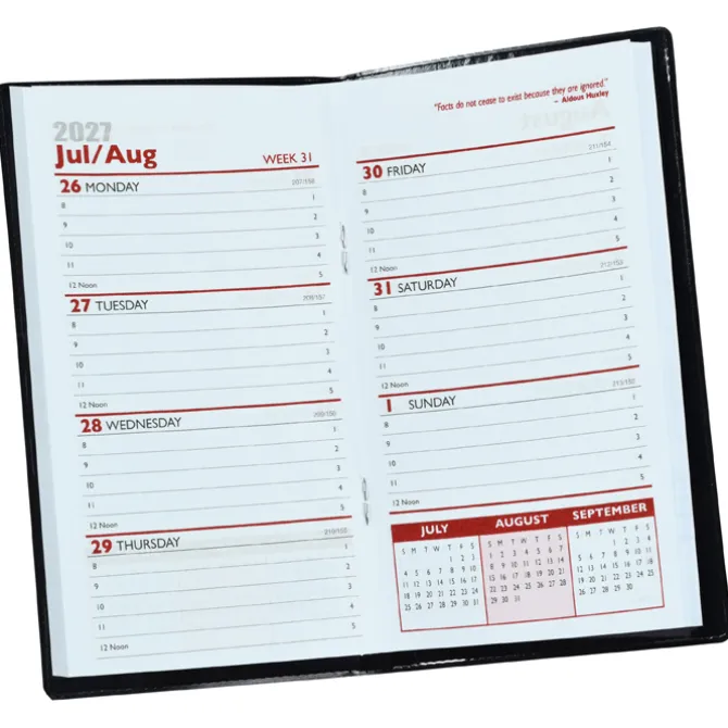 Weekly Pocket Planner with Pen - Opaque