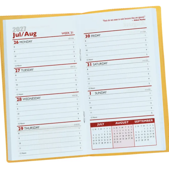 Weekly Pocket Planner with Pen - Translucent