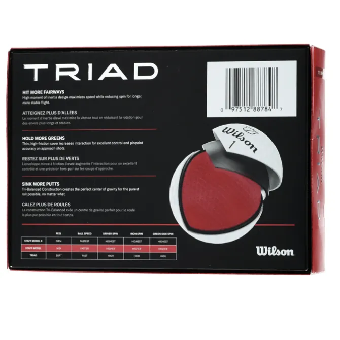 Wilson Triad Golf Ball - Dozen
