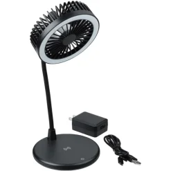 Wireless Charger Desktop Fan with Ring Light