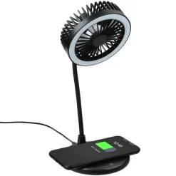 Wireless Charger Desktop Fan with Ring Light