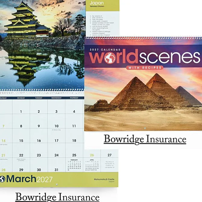 World Scenes with Recipes Calendar