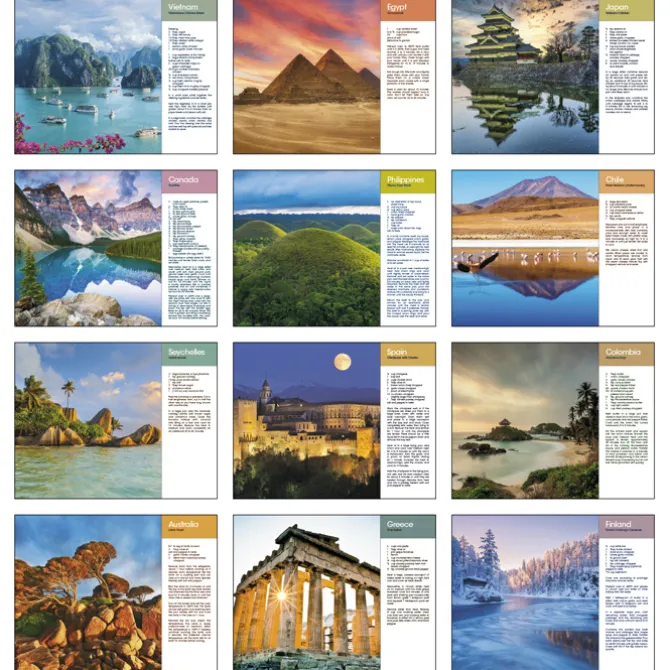 World Scenes with Recipes Calendar