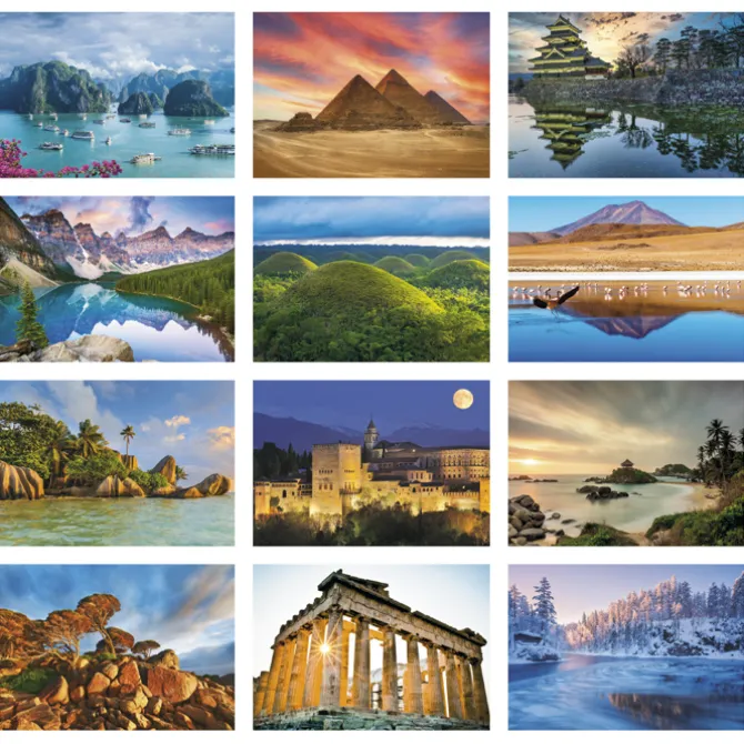 World Scenic Large Wall Calendar