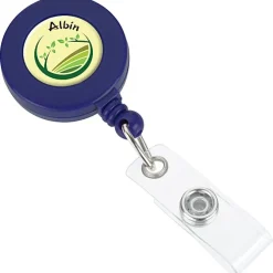 Zion Domed Retractable Badge Holder with Slip Clip