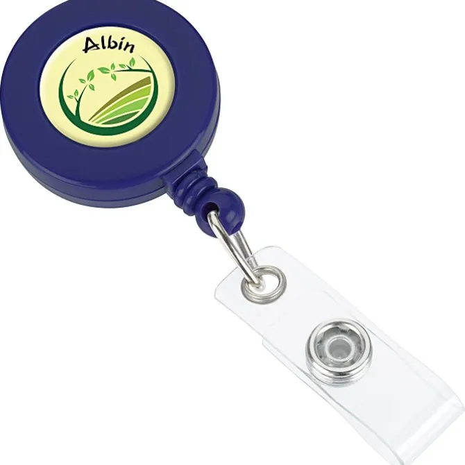 Zion Domed Retractable Badge Holder with Slip Clip