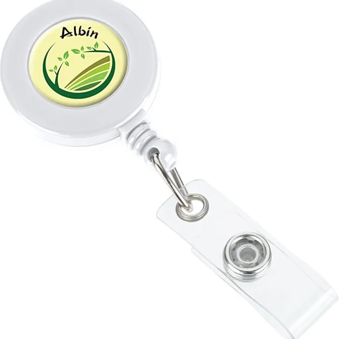 Zion Domed Retractable Badge Holder with Slip Clip