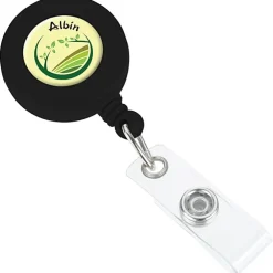 Zion Domed Retractable Badge Holder with Slip Clip