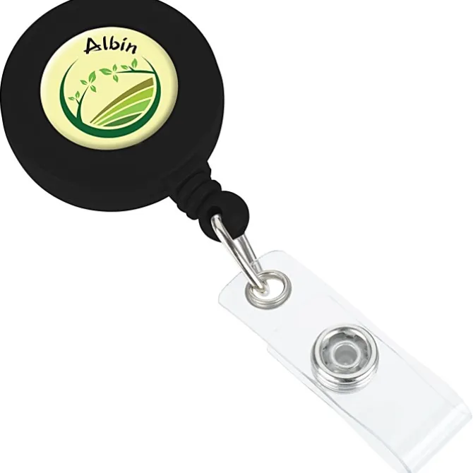 Zion Domed Retractable Badge Holder with Slip Clip