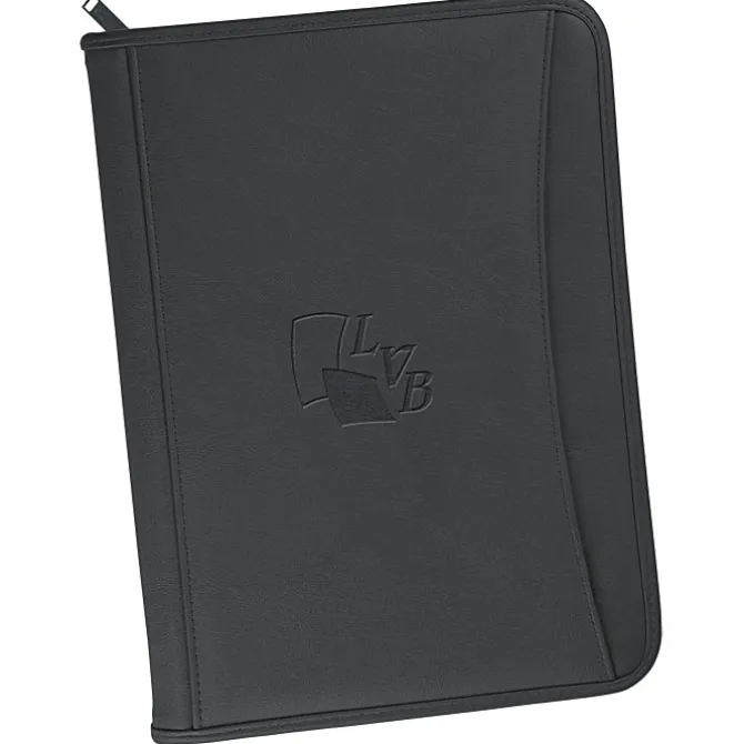 Zippered Vinyl Portfolio - Debossed - 24 hr