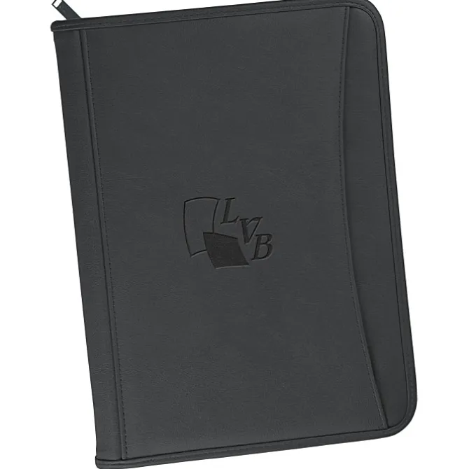 Zippered Vinyl Portfolio - Debossed