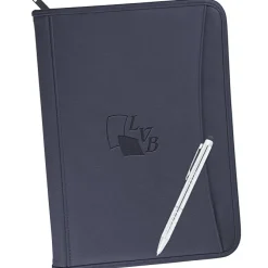 Zippered Vinyl Portfolio Set - Debossed