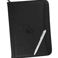 Zippered Vinyl Portfolio Set - Debossed - 24 hr